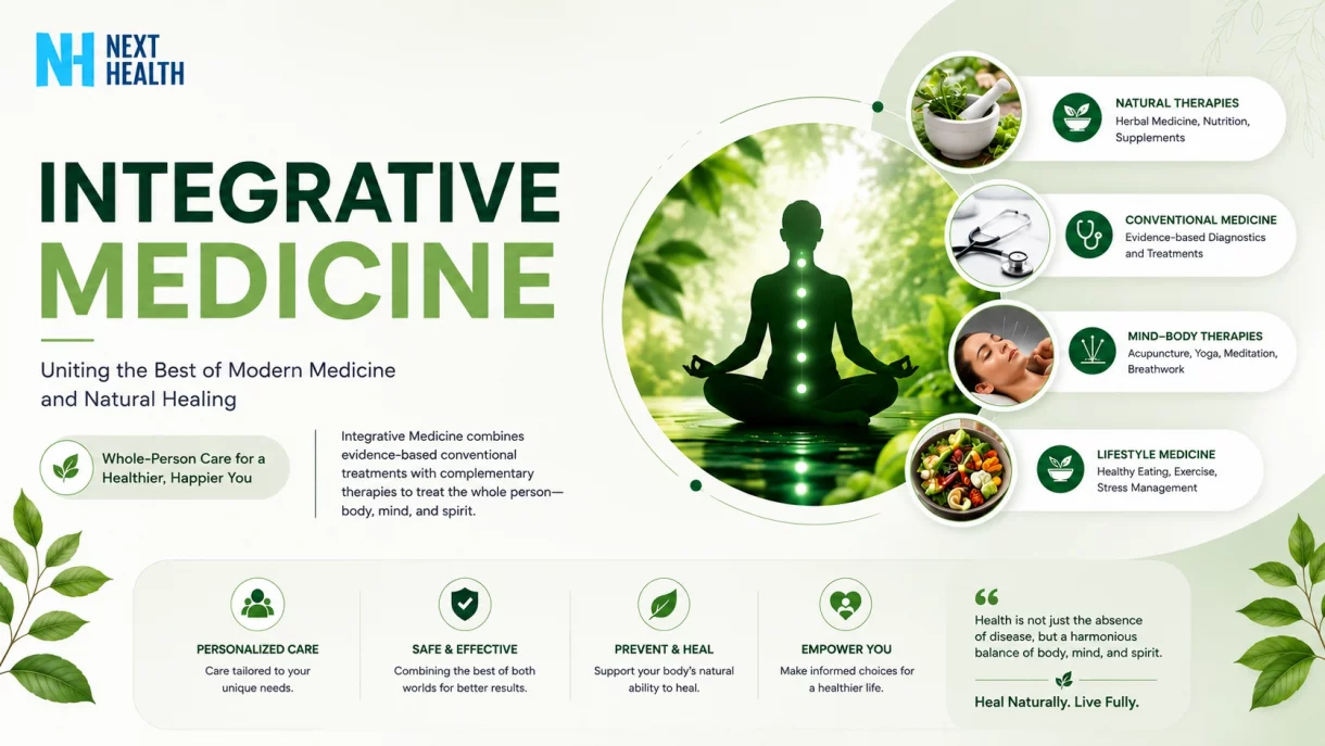 Integrative medicine doctor at Next Health combining natural therapies and conventional medicine in Ashburn VA and Bethesda MD