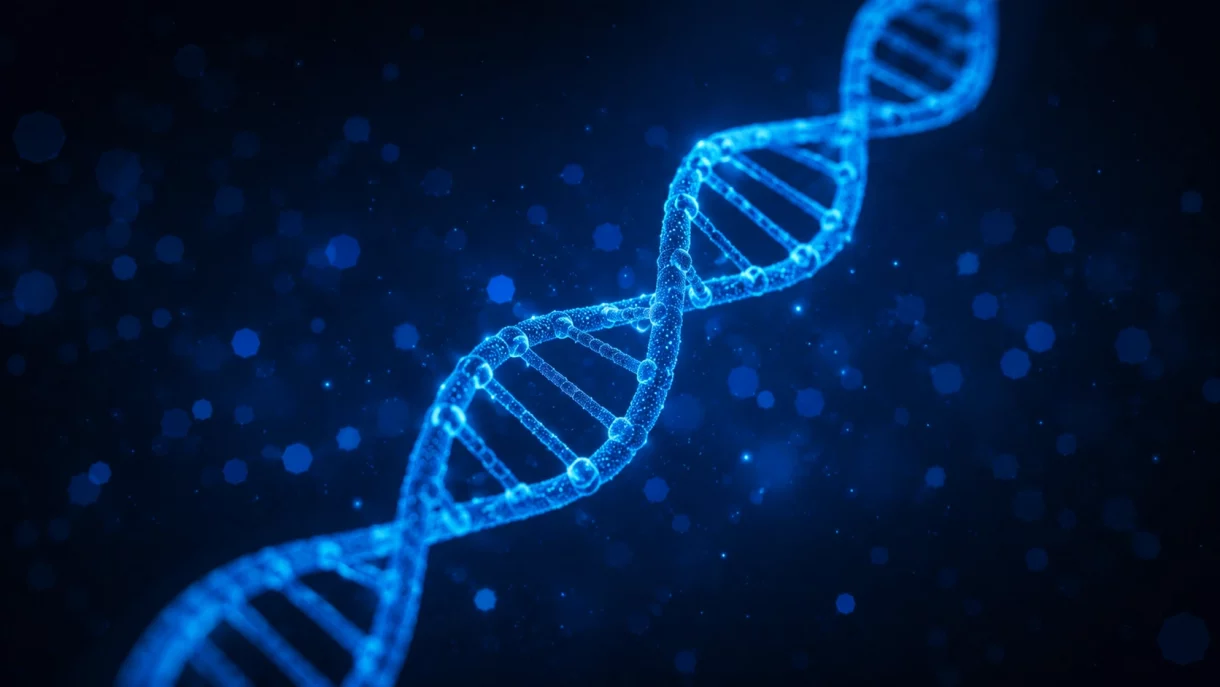 DNA double helix representing biological age testing and longevity medicine at Next Health Med in Ashburn VA